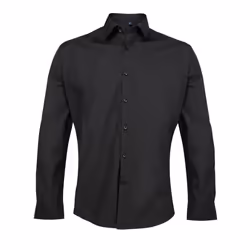 Premier Mens Supreme Poplin Formal Shirt - 19in, Black