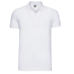 Russell Mens Pique Stretch Polo Shirt - M, White