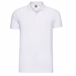 Russell Mens Pique Stretch Polo Shirt - S, White