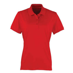 Premier Womens/Ladies Coolchecker Pique Polo Shirt - 12 UK, Red