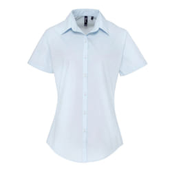 Premier Womens/Ladies Supreme Poplin Short-Sleeved Shirt - 20 UK, Light Blue