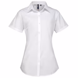 Premier Womens/Ladies Supreme Poplin Short-Sleeved Shirt - 20 UK, White