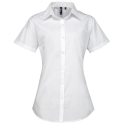 Premier Womens/Ladies Supreme Poplin Short-Sleeved Shirt - 20 UK, White