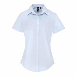 Premier Womens/Ladies Supreme Poplin Short-Sleeved Shirt - 26 UK, Light Blue