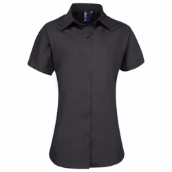 Premier Womens/Ladies Supreme Poplin Short-Sleeved Shirt - 24 UK, Black
