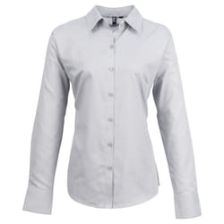 Premier Womens/Ladies Signature Oxford Long-Sleeved Shirt - 14 UK, Silver