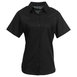 Premier Womens/Ladies Signature Oxford Short-Sleeved Shirt - 14 UK, Black