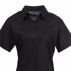 Premier Womens/Ladies Signature Oxford Short-Sleeved Shirt - 14 UK, Black