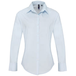 Premier Womens/Ladies Supreme Poplin Long-Sleeved Formal Shirt - 22 UK, Light Blue