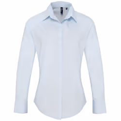 Premier Womens/Ladies Supreme Poplin Long-Sleeved Formal Shirt - 20 UK, Light Blue