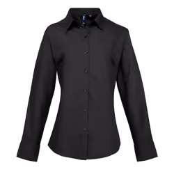 Premier Womens/Ladies Supreme Poplin Long-Sleeved Formal Shirt - 24 UK, Black