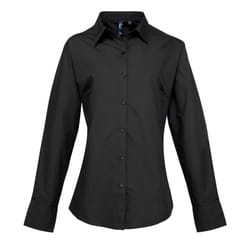 Premier Womens/Ladies Supreme Poplin Long-Sleeved Formal Shirt - 22 UK, Black