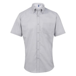 Premier Mens Signature Short-Sleeved Shirt - 16in, Silver