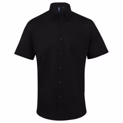 Premier Mens Signature Short-Sleeved Shirt - 17.5in, Black