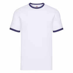 Fruit of the Loom Unisex Adult Ringer T-Shirt - S, White/Navy