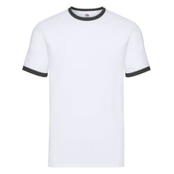 Fruit of the Loom Unisex Adult Ringer T-Shirt - 3XL, White/Black