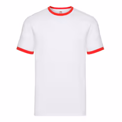 Fruit of the Loom Unisex Adult Ringer T-Shirt - 3XL, White/Red