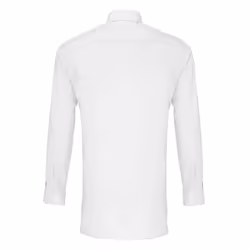 Premier Mens Colours Poplin Fitted Long-Sleeved Shirt - 17in, White