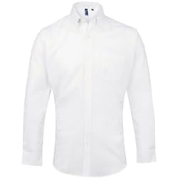 Premier Mens Signature Oxford Long-Sleeved Shirt - 16.5in, White