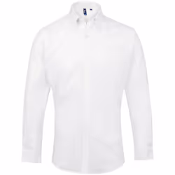 Premier Mens Signature Oxford Long-Sleeved Shirt - 17in, White