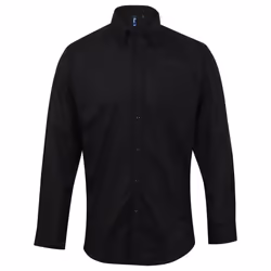 Premier Mens Signature Oxford Long-Sleeved Shirt - 15in, Black