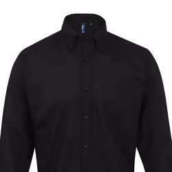 Premier Mens Signature Oxford Long-Sleeved Shirt - 16in, Black