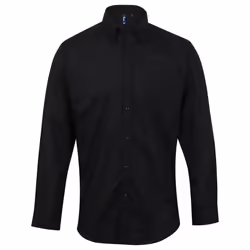 Premier Mens Signature Oxford Long-Sleeved Shirt - 18.5in, Black