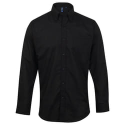 Premier Mens Signature Oxford Long-Sleeved Shirt - 18.5in, Black