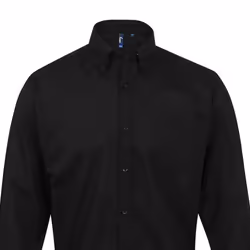 Premier Mens Signature Oxford Long-Sleeved Shirt - 18.5in, Black
