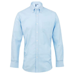 Premier Mens Signature Oxford Long-Sleeved Shirt - 15.5in, Light Blue