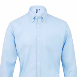 Premier Mens Signature Oxford Long-Sleeved Shirt - 15.5in, Light Blue