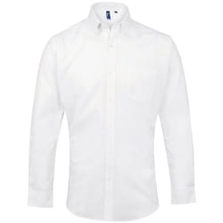 Premier Mens Signature Oxford Long-Sleeved Shirt - 18.5in, White