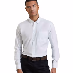 Premier Mens Signature Oxford Long-Sleeved Shirt - 18.5in, White