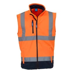 Yoko Unisex Adult Softshell Hi-Vis Gilet - S, Orange/Navy