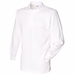 Front Row Long Sleeve Classic Rugby Polo Shirt - XL, White