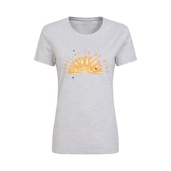 Mountain Warehouse Womens/Ladies Sunshine Sunflower Organic T-Shirt - 10 UK, Light Grey