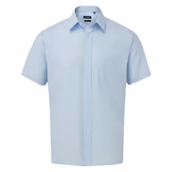 Premier Mens Short Sleeve Poplin Shirt - 21in, Light Blue