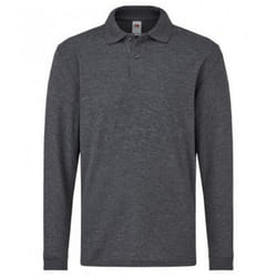 Fruit Of The Loom Childrens/Kids Long Sleeve Pique Polo Shirt - 12-13 Years, Dark Heather