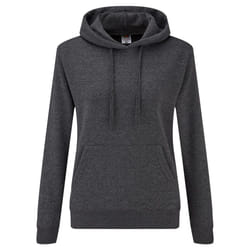 Fruit of the Loom Classic Lady Fit Hooded Sweatshirt - S, Dark Heather