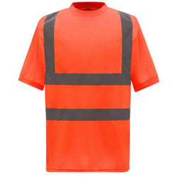 Yoko Mens High-Vis Short-Sleeved T-Shirt - L, Orange