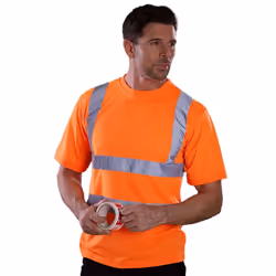 Yoko Mens High-Vis Short-Sleeved T-Shirt - L, Orange