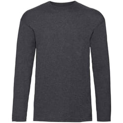 Fruit of the Loom Unisex Adult Valueweight Plain Long-Sleeved T-Shirt - 3XL, Dark Heather