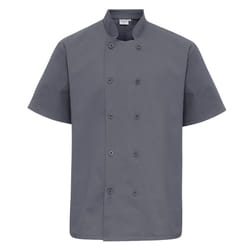 Premier Mens Short-Sleeved Chef Jacket - L, Steel