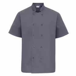 Premier Mens Short-Sleeved Chef Jacket - XL, Steel