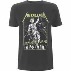 Metallica Unisex Adult Justice Faces T-Shirt - XL, Charcoal Grey