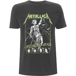 Metallica Unisex Adult Justice Faces T-Shirt - XL, Charcoal Grey