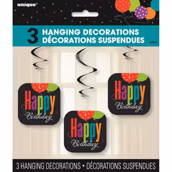 Unique Party Cheer Birthday Hanging Decoration (Pack of 3)