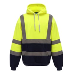 Yoko Mens Hi-Vis Full Zip Hoodie - XL, Yellow/Navy