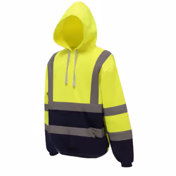 Yoko Mens Hi-Vis Full Zip Hoodie - XL, Yellow/Navy