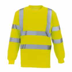 Yoko Unisex Adult High-Vis Long-Sleeved T-Shirt - S, Yellow